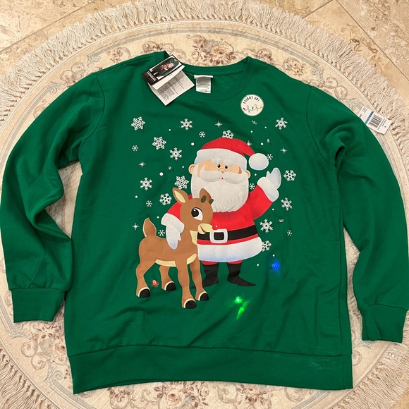 NWT Santa Claus, light up sweater green XL - Picture 1 of 6